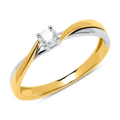 Verlobungsring aus 585er Gelb- und Weißgold mit Diamant DR0432