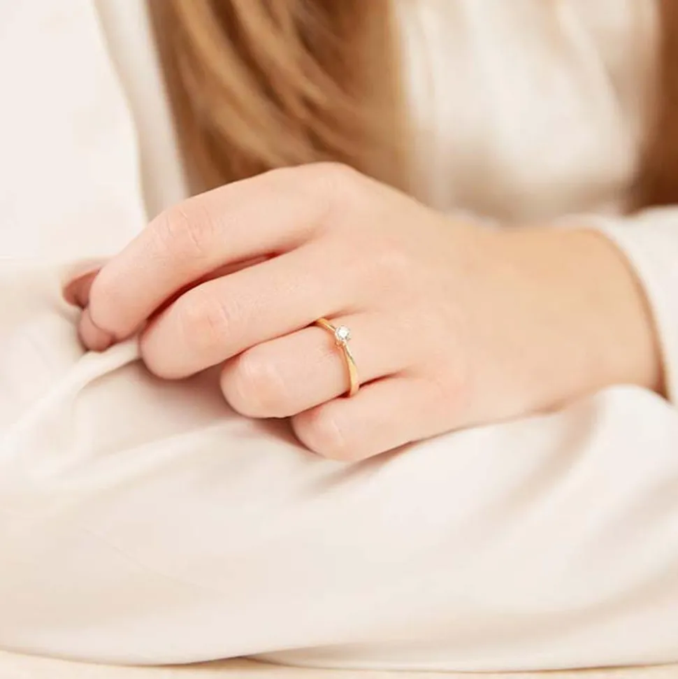 Verlobungsring aus 585er Gold mit Diamant, lab-grown VR0138-LSL