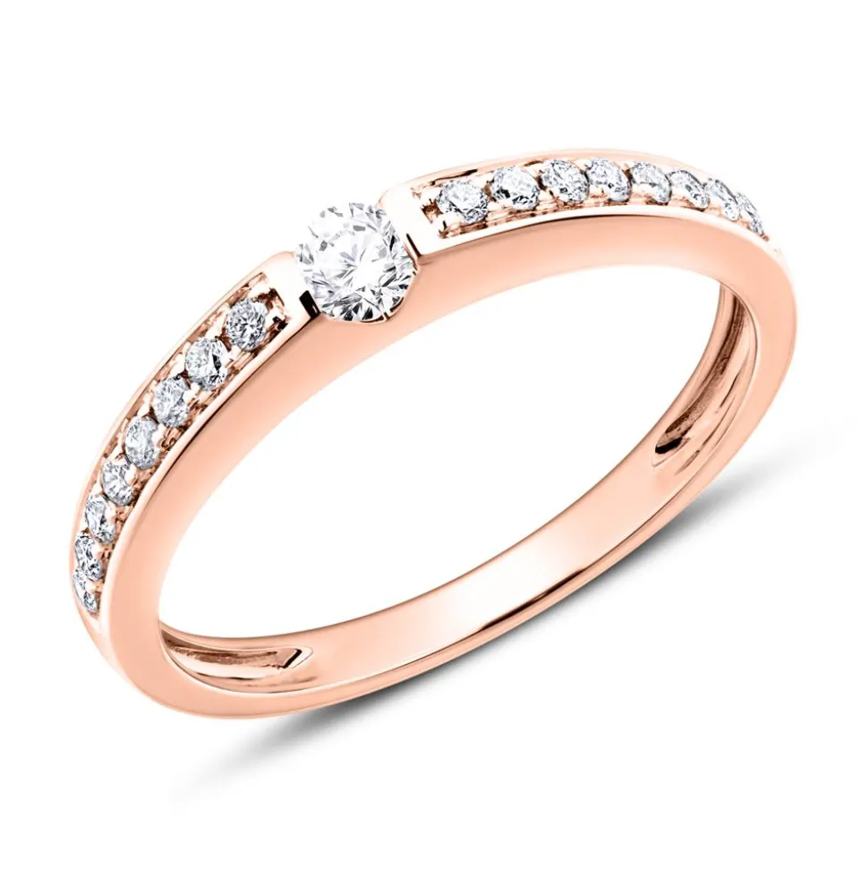 Verlobungsring aus 585er Roségold mit Diamanten VR0513-14KRSL