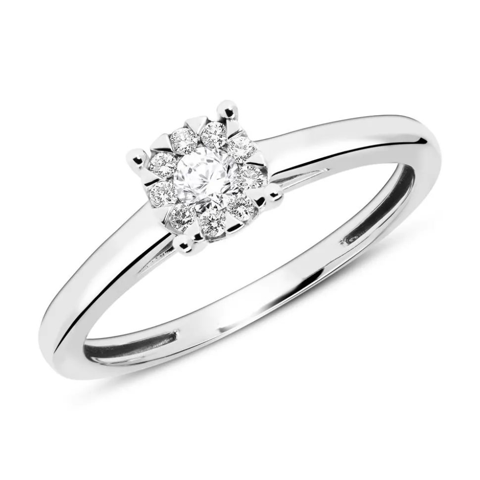 Verlobungsring aus 585er Weißgold mit Diamanten VR0326