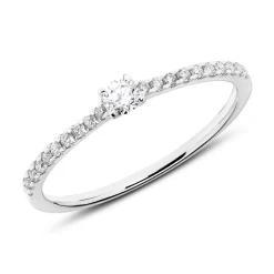 Verlobungsring aus 585er Weißgold mit Diamanten VR0334