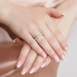 Verlobungsring aus Gelbgold mit Diamanten BDR0014-GSL