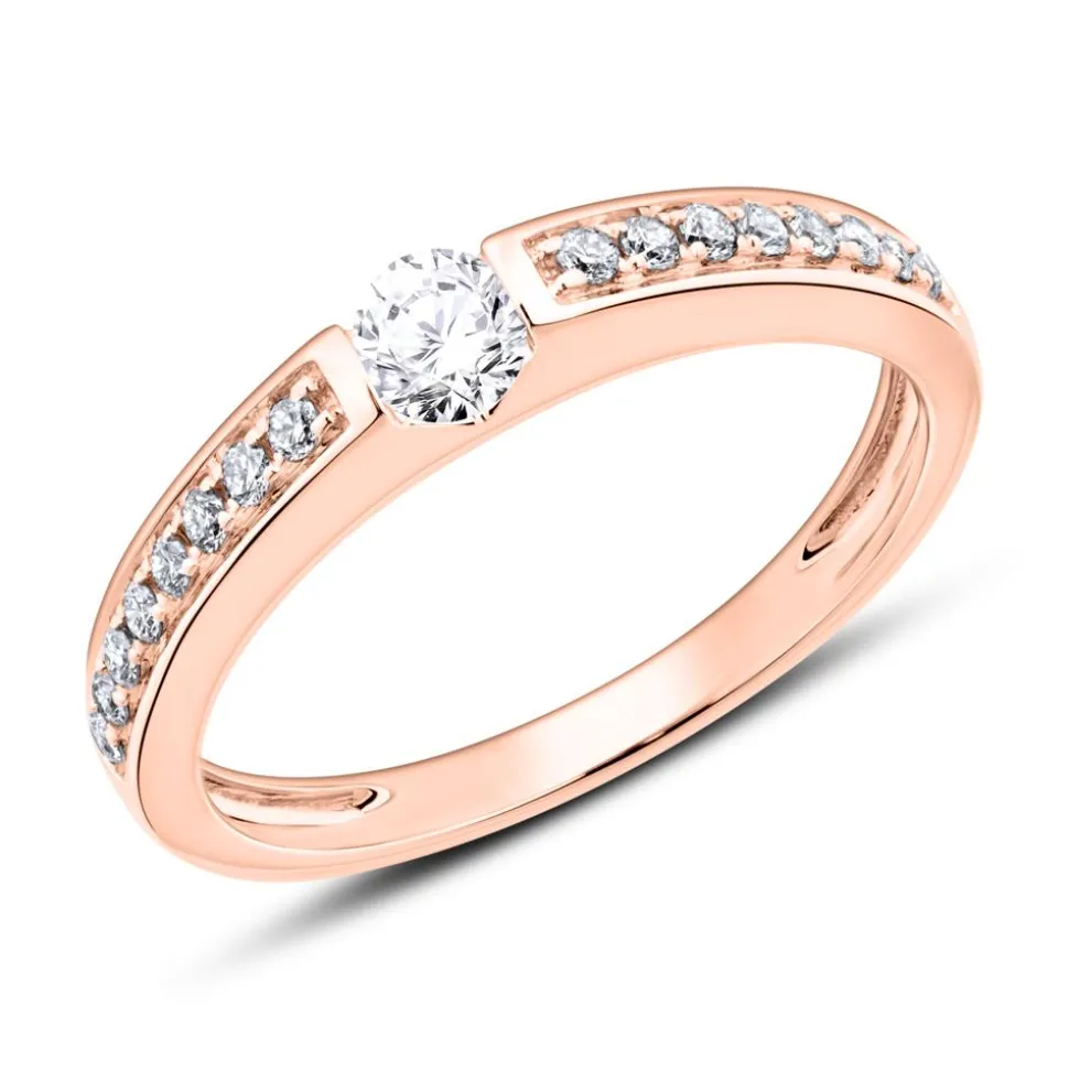 Verlobungsring aus 18K Roségold mit Brillanten VR0515-18KRSL