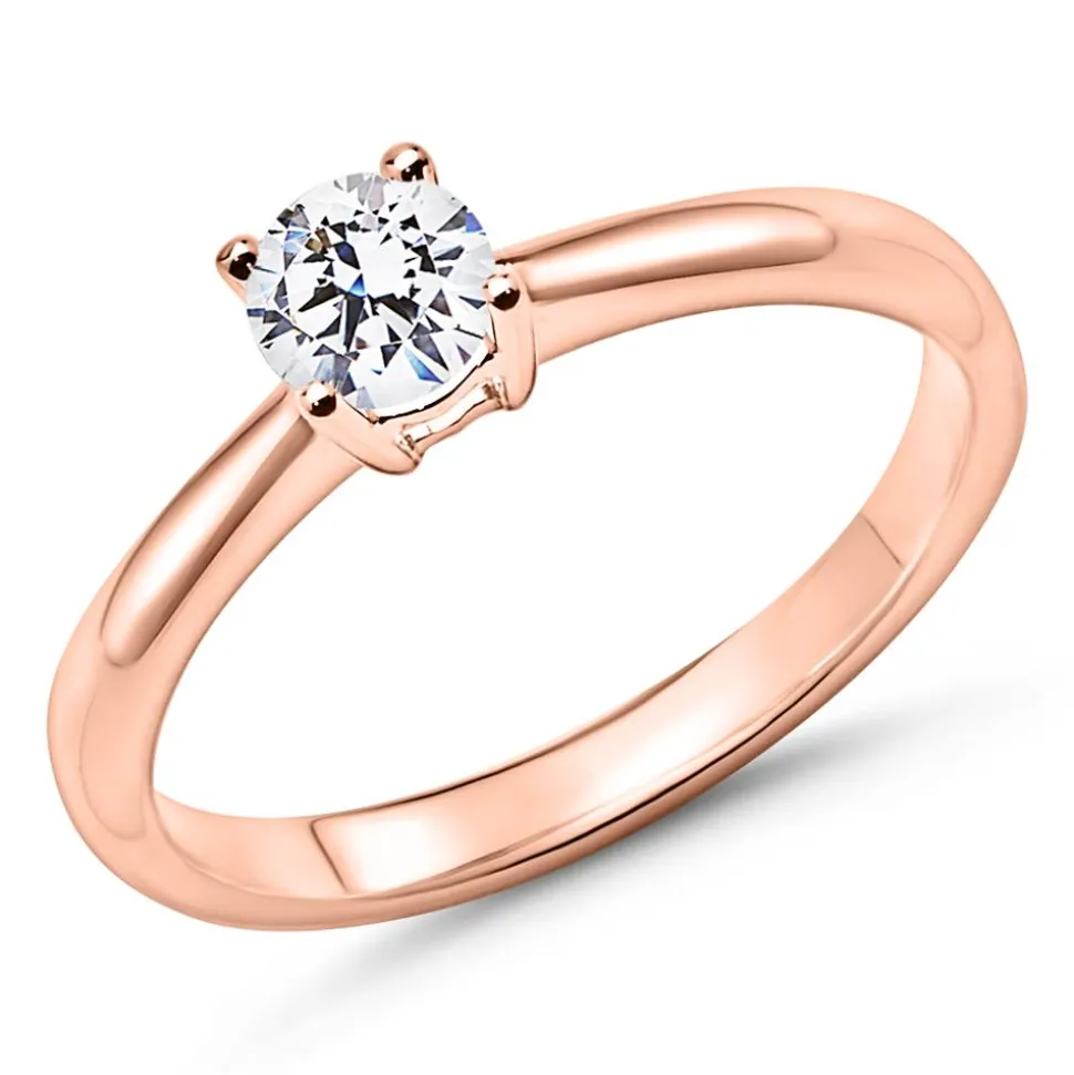 Verlobungsring aus 18K Roségold mit Brillant, lab-grown VR0383-LSL