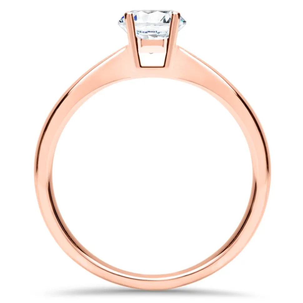 Verlobungsring aus 18K Roségold mit Brillant, lab-grown VR0383-LSL