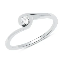 Verlobungsring aus 14K Weißgold mit Diamant DR0435