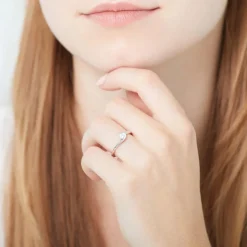 Verlobungsring aus 14K Weißgold mit Diamant DR0435