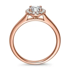 Verlobungsring Halo mit lab grown Diamanten, Roségold BDR0034LG-RSL