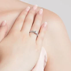 Verlobungsring, lab grown Brillanten, Weißgold, Platin BDR0006LG-WSL