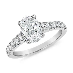 Verlobungsring mit Diamanten aus Weißgold oder Platin BDR0033-WSL