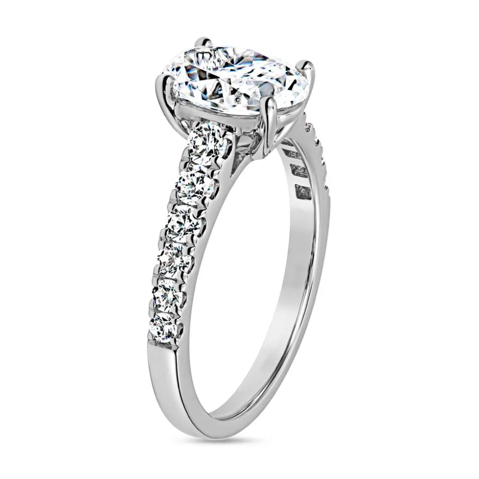 Verlobungsring mit Diamanten aus Weißgold oder Platin BDR0033-WSL