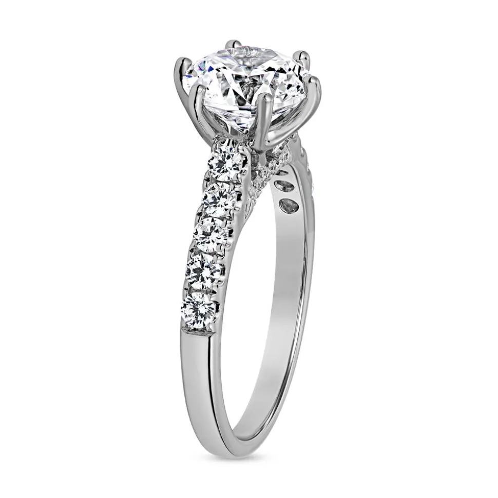 Verlobungsring mit Diamanten aus Weißgold oder Platin BDR0018-WSL