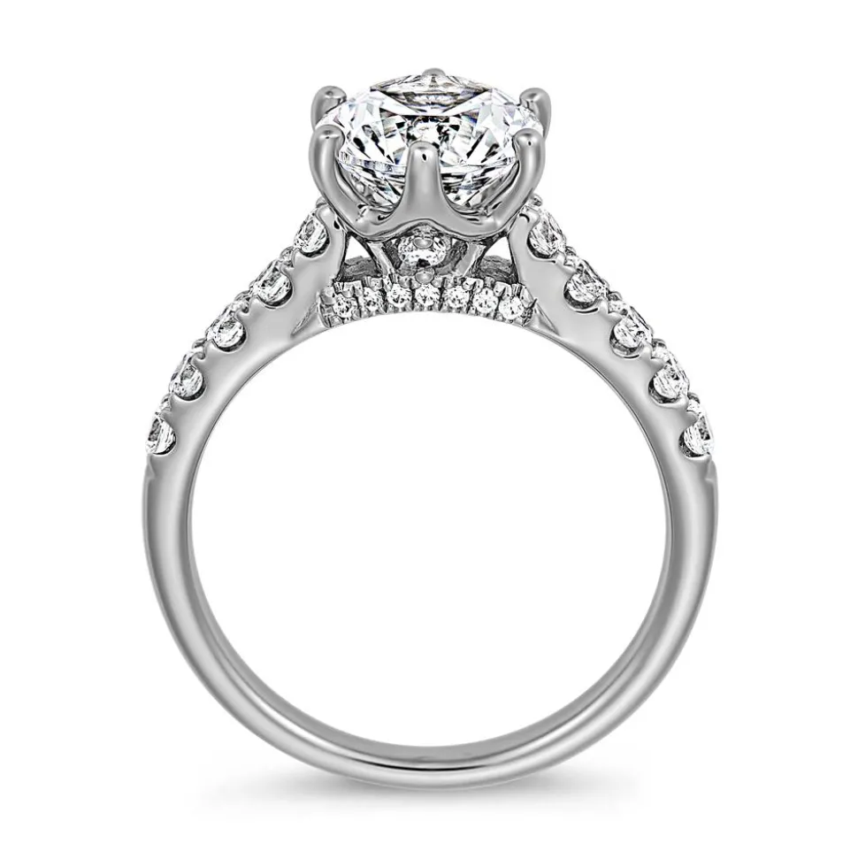 Verlobungsring mit Diamanten aus Weißgold oder Platin BDR0018-WSL