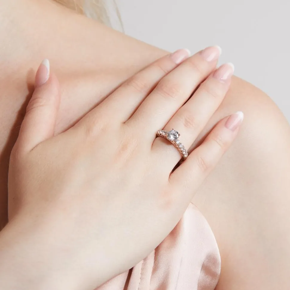 Verlobungsring mit lab grown Diamanten aus Roségold BDR0003LG-RSL