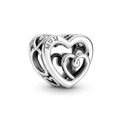 Verschlungene Herzen-Charm aus Sterlingsilber 790800C00
