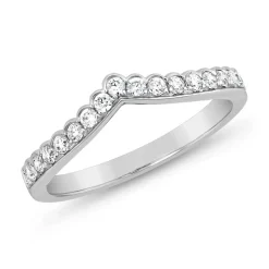 V-Ring für Damen mit Diamanten aus Weißgold oder Platin BDR0048-WSL