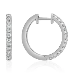 Weißgold oder Platin Creolen mit Brillanten, Lab Grown BDE0087LG-WSL