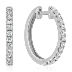 Weißgold oder Platin Creolen mit Brillanten, Lab Grown BDE0087LG-WSL