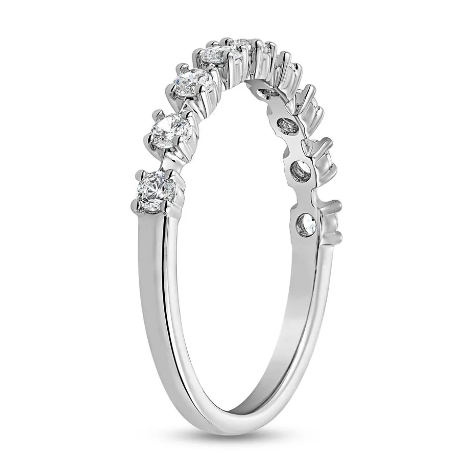 Weißgold oder Platin lab grown Diamantring, gravierbar BDR0114LG-WSL