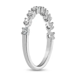 Weißgold oder Platin lab grown Diamantring, gravierbar BDR0114LG-WSL