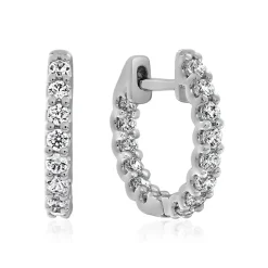 Weißgold oder Platin Ohrringe für Damen mit Diamanten BDE0061-WSL