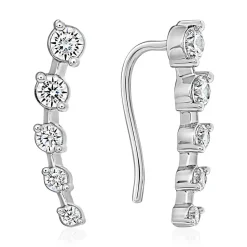 Weißgold oder Platin Ohrschmuck mit Diamanten BDE0079-WSL