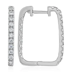 Weißgold oder Platin Ohrschmuck mit Diamanten, Lab BDE0039LG-WSL