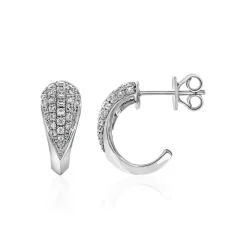 Weißgold oder Platin Ohrstecker mit Brillanten, Lab BDE0063LG-WSL