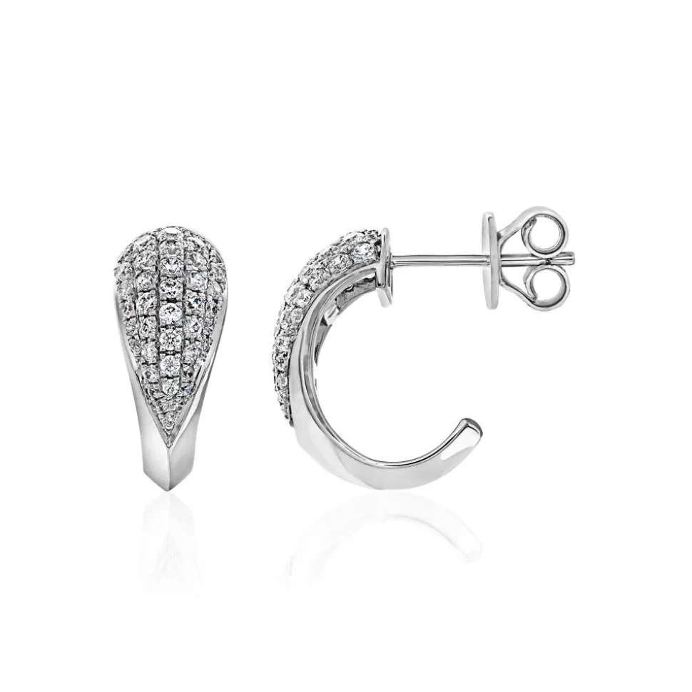 Weißgold oder Platin Ohrstecker mit Brillanten, Lab BDE0063LG-WSL