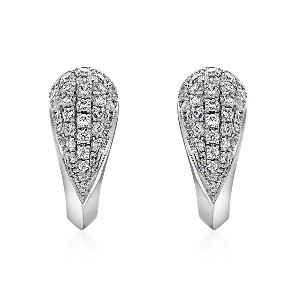 Weißgold oder Platin Ohrstecker mit Brillanten, Lab BDE0063LG-WSL