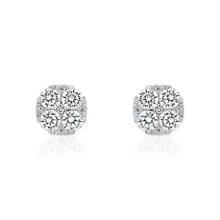 Weißgold oder Platin Ohrstecker mit Brillanten BDE0072-WSL