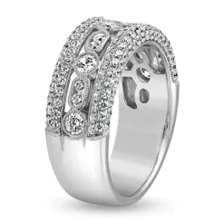 Weißgold oder Platin Ring mit Diamanten für Damen BDR0060-WSL