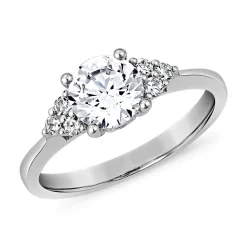 Weißgold oder Platin Ring mit lab grown Diamanten BDR0020LG-WSL