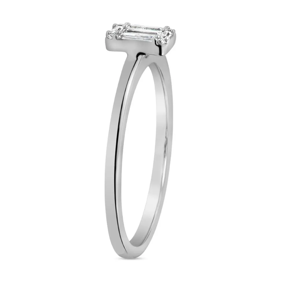 Weißgold oder Platin Ring für Damen mit Diamanten BDR0043-WSL