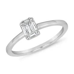 Weißgold oder Platin Ring für Damen mit Diamanten BDR0043-WSL