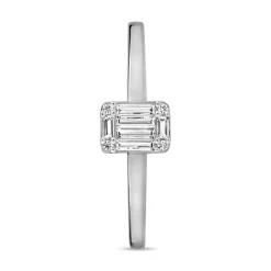 Weißgold oder Platin Ring für Damen mit Diamanten BDR0043-WSL