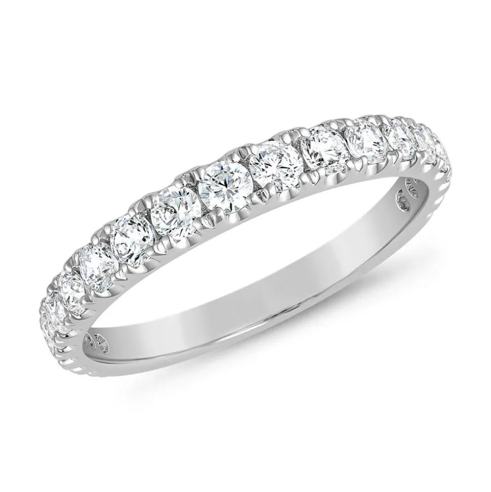 Weißgold oder Platin Ring mit Diamanten, gravierbar BDR0090-WSL