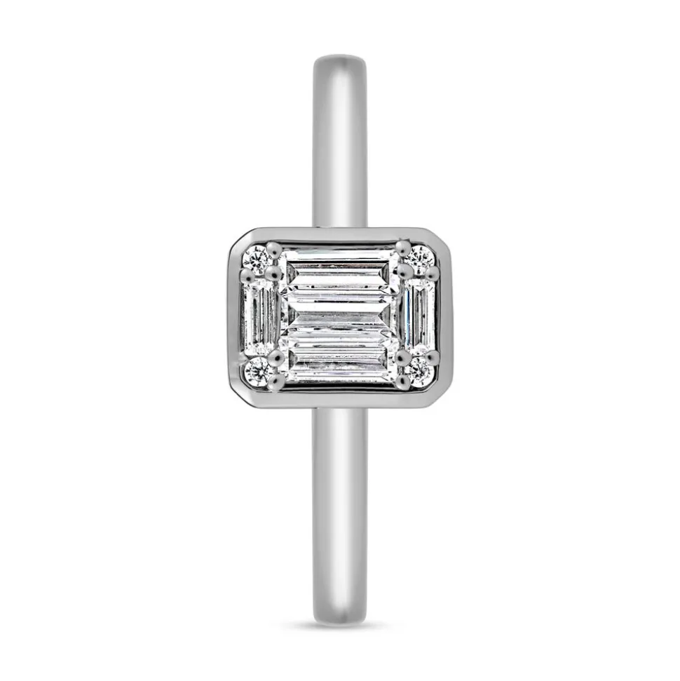 Weißgold oder Platin Ring mit Diamanten, laborgezüchtet BDR0037LG-WSL