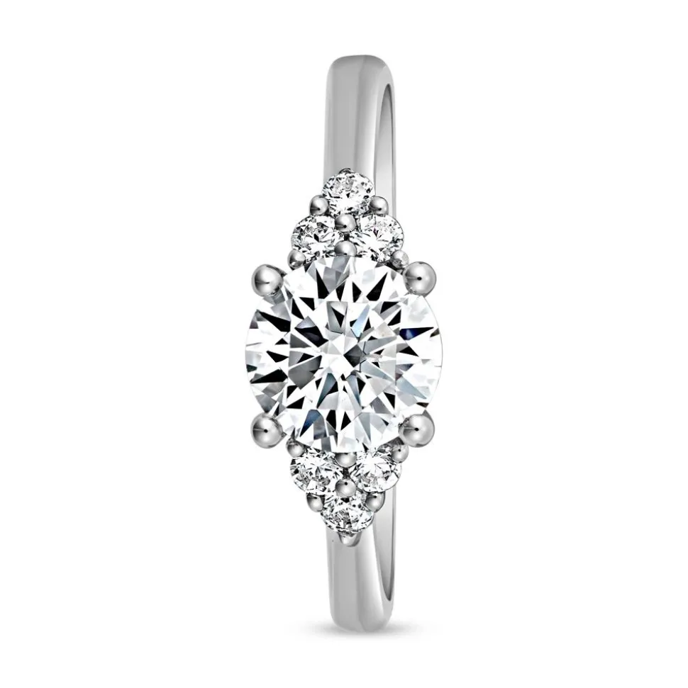 Weißgold oder Platin Verlobungsring mit Diamanten BDR0020-WSL