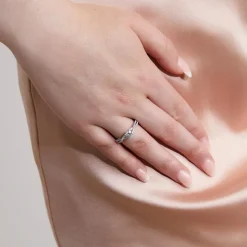 Weißgold oder Platin Verlobungsring mit Diamanten BDR0016-WSL