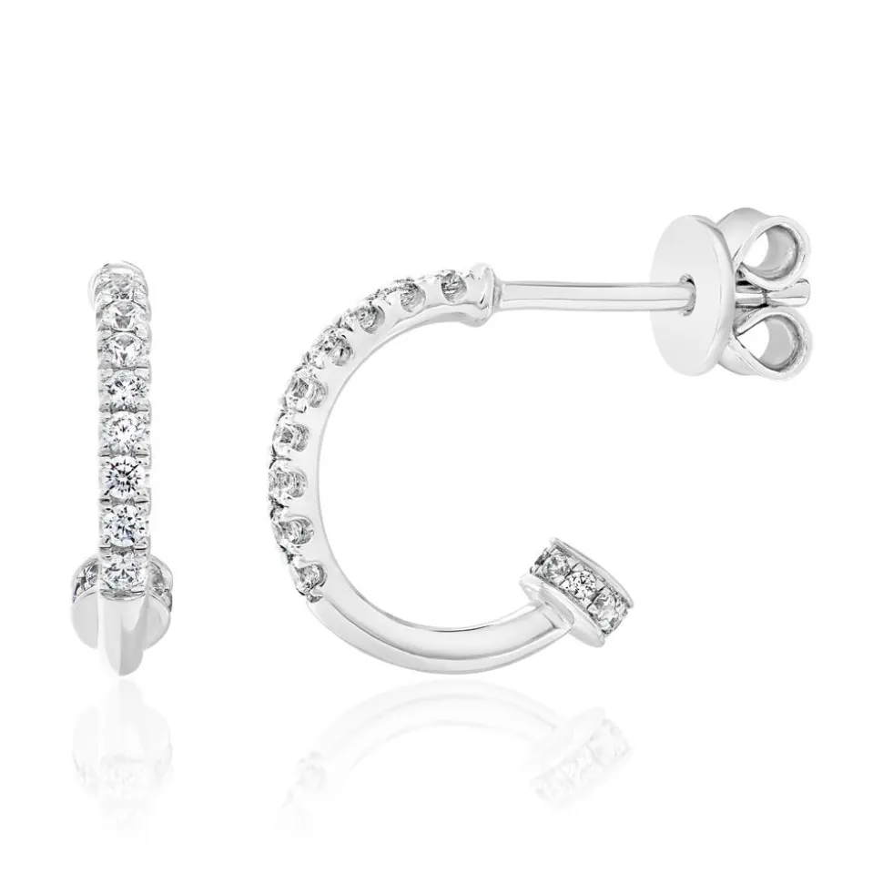 Weißgold und Platin Ohrstecker für Damen mit Brillanten BDE0059-WSL