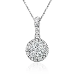 Weißgoldene Damenkette mit Diamantanhänger, lab grown BDP0047LG-WSLK