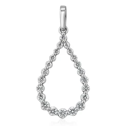 Weißgoldene Kette mit Diamantanhänger, lab grown BDP0052LG-WSLK