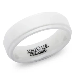 Weisse Eheringe aus Keramik 7mm matt KR0014s