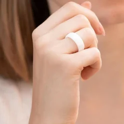 Weisse Eheringe Keramik Lasergravur 7mm matt KR0014lg