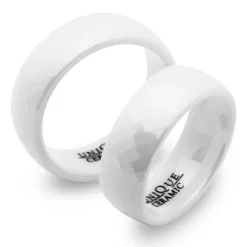 Weisse Eheringe Keramik Lasergravur 7,5mm KR0012lg