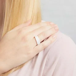 Weisse Trauringe aus Keramik 7mm poliert KR0013s