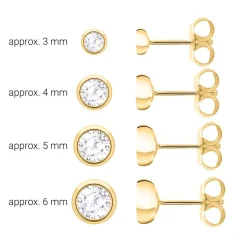 Weißtopas Ohrstecker für Damen aus 585er Gold BDE0034WT-14KGSL