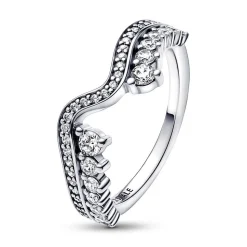 Wellen Ring für Damen aus Sterlingsilber mit Zirkonia 192543C01