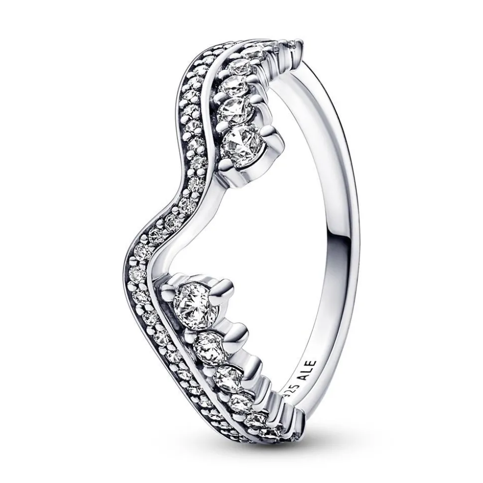 Wellen Ring für Damen aus Sterlingsilber mit Zirkonia 192543C01